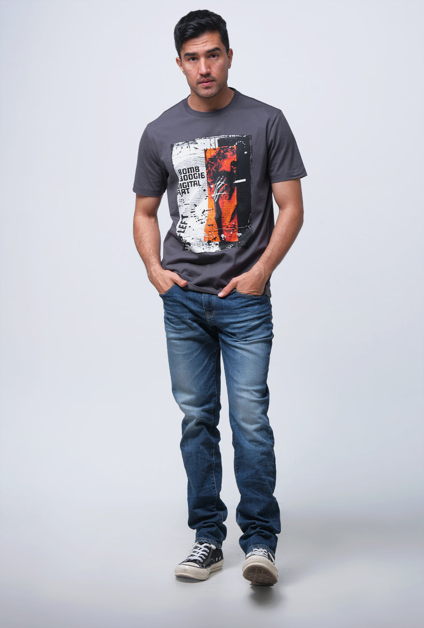 T-Shirt Lengan Pendek Slimfit Arder Dark Grey
