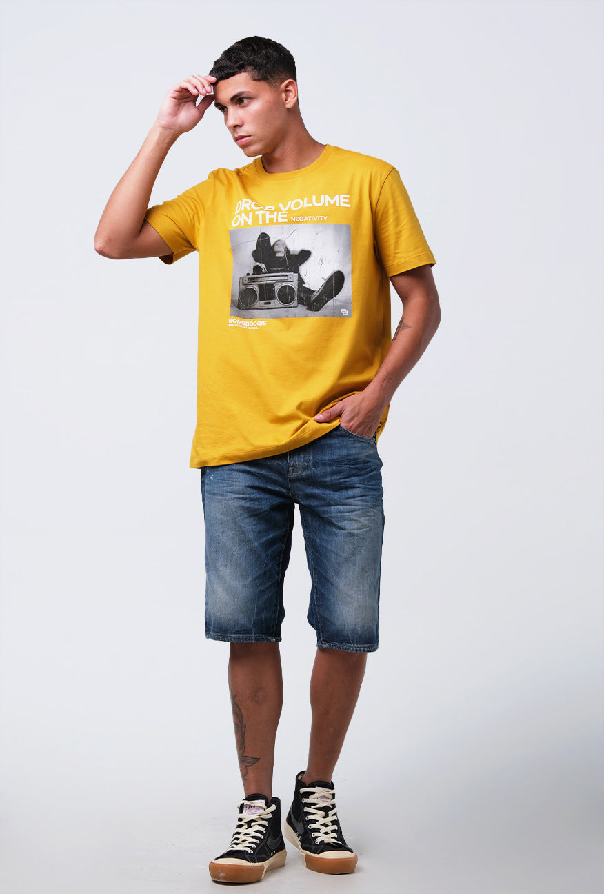 T-Shirt Lengan Pendek Slimfit Roirty Mustard