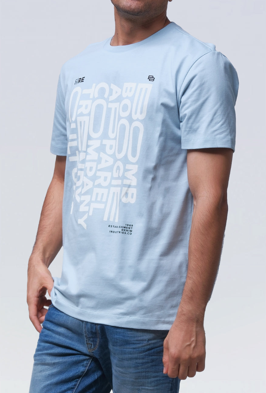 T-Shirt Lengan Pendek Slimfit Phevill Baby Blue