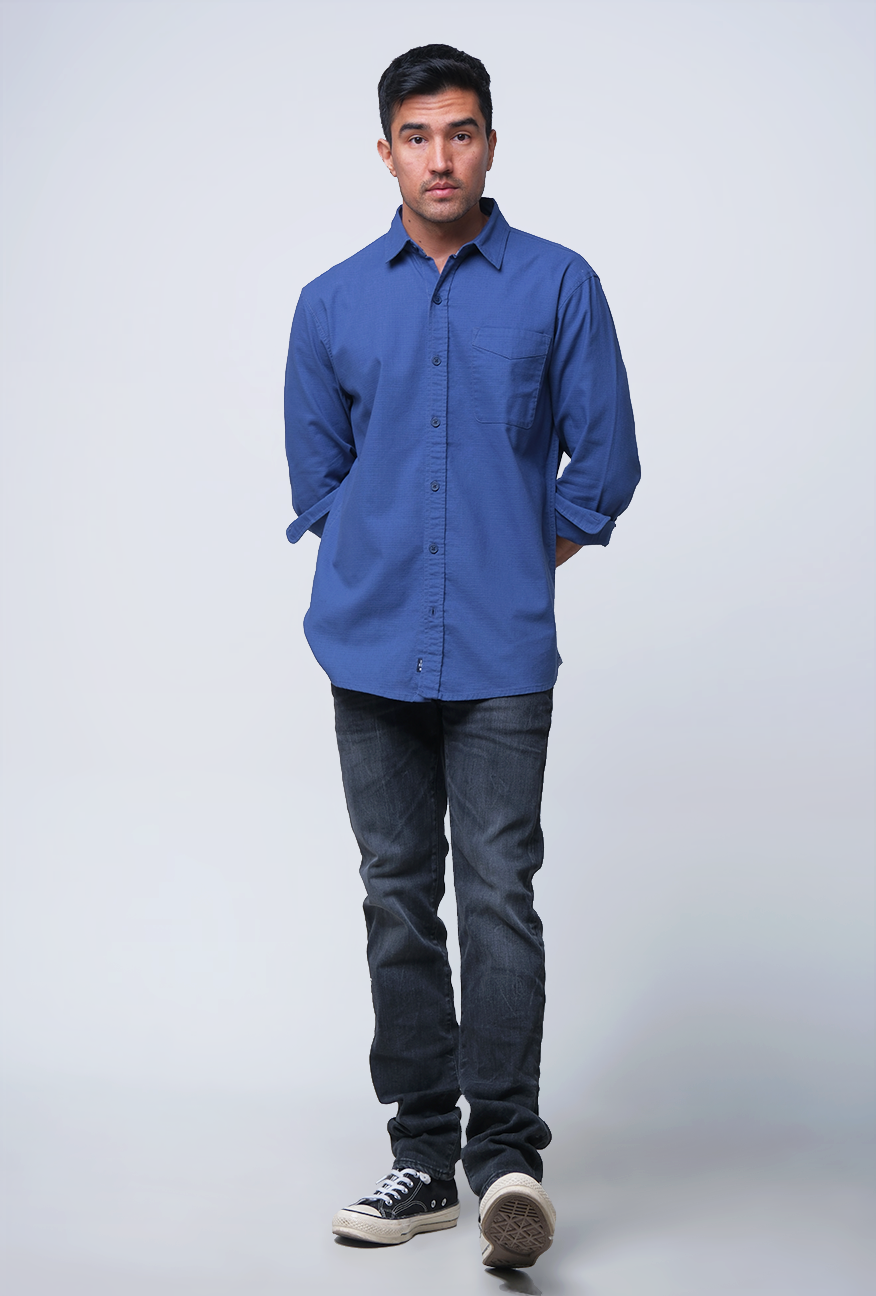Kemeja Lengan Panjang Regular Zama Blue