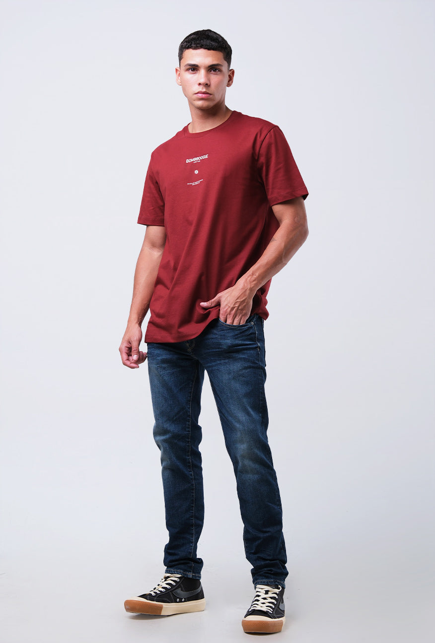 T-Shirt Lengan Pendek Slimfit Klayton Maroon