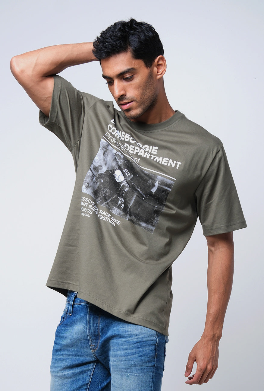 T-Shirt Lengan Pendek Regular Mosley Green