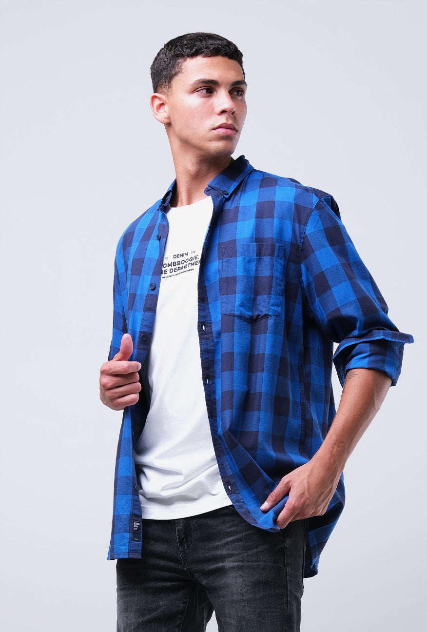 Kemeja Lengan Panjang Regular Hunter Long Navy Blue