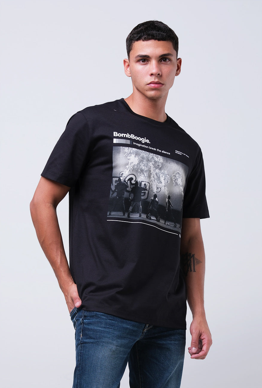 T-Shirt Lengan Pendek Slimfit Modrova Black