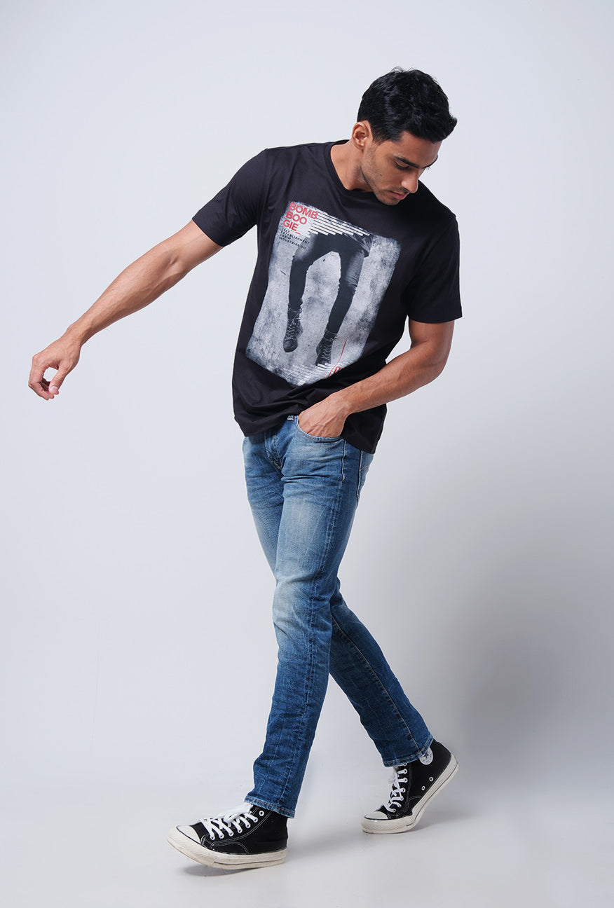 T-Shirt Lengan Pendek Tizzy Black Slimfit