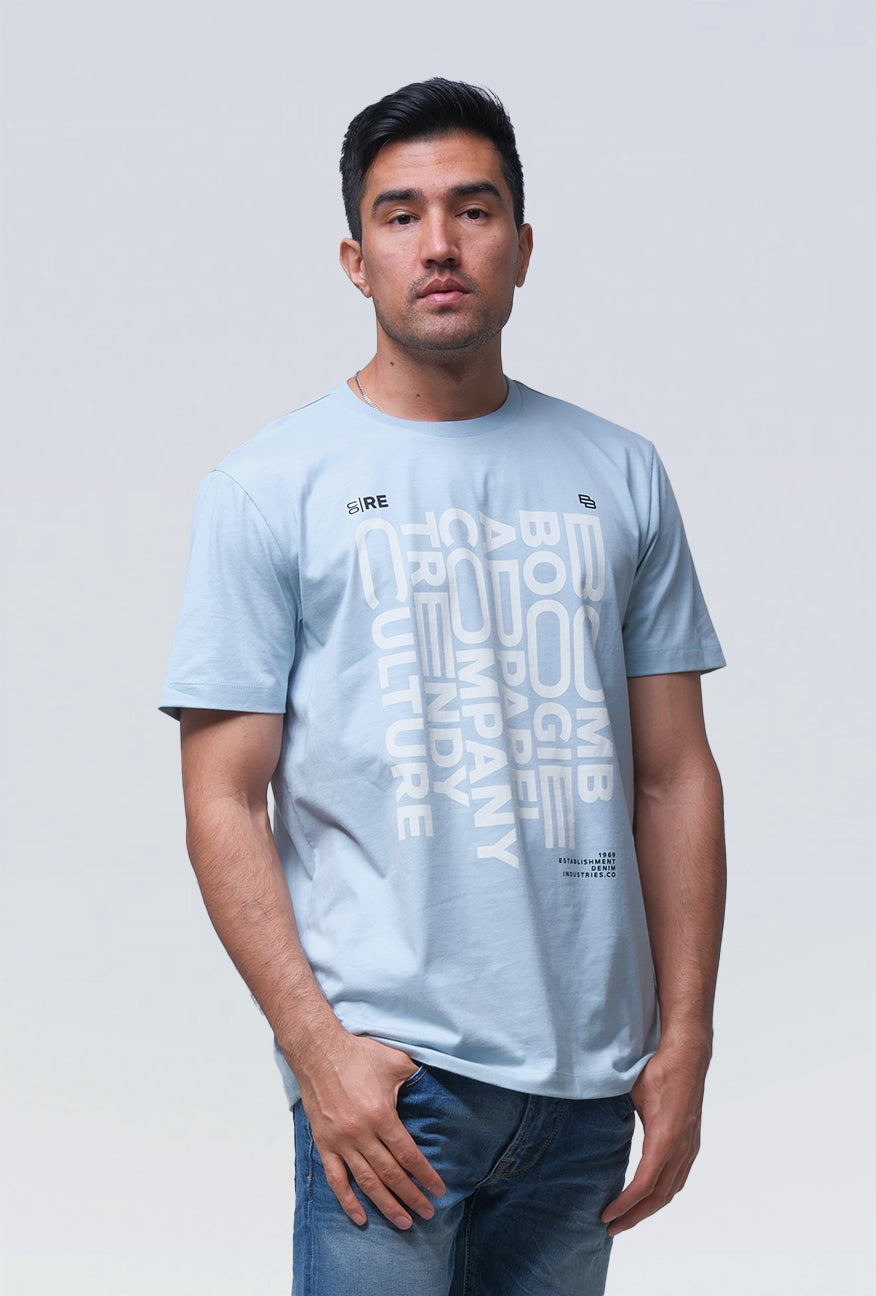 T-Shirt Lengan Pendek Slimfit Phevill Baby Blue