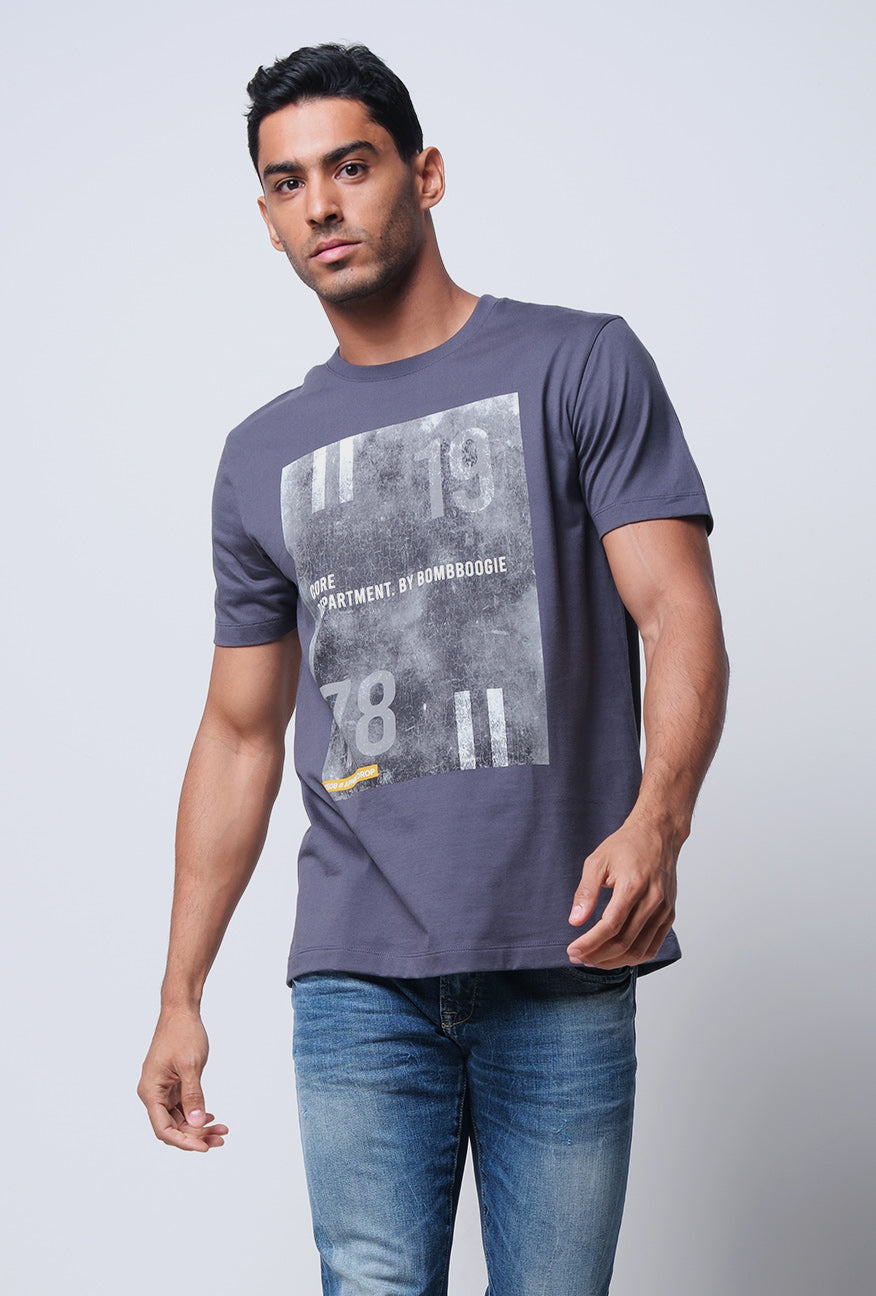 T-Shirt Lengan Pendek Slimfit Zova Dark Grey