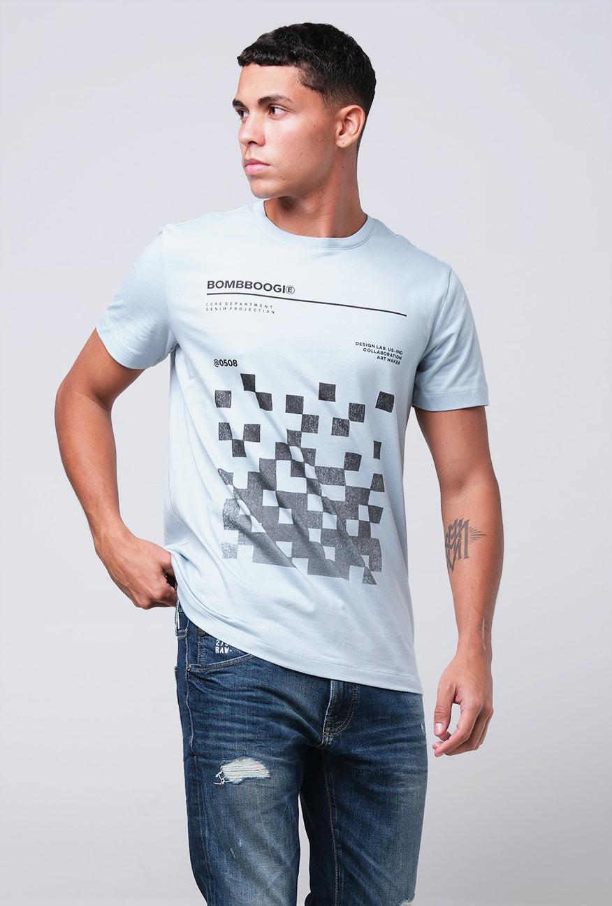 T-Shirt Lengan Pendek Slmift Calsello Baby Blue