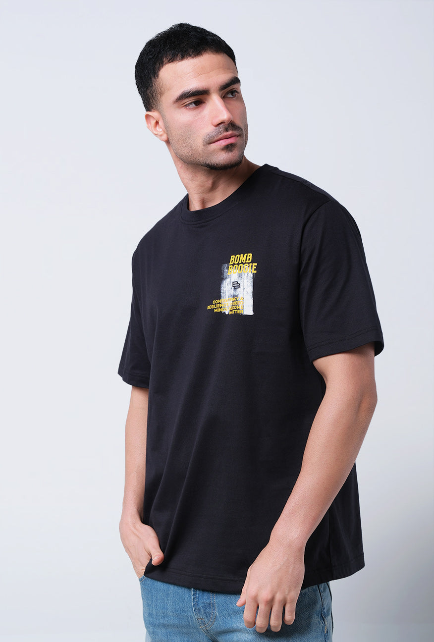 T-Shirt Lengan Pendek Regular Heliot Black