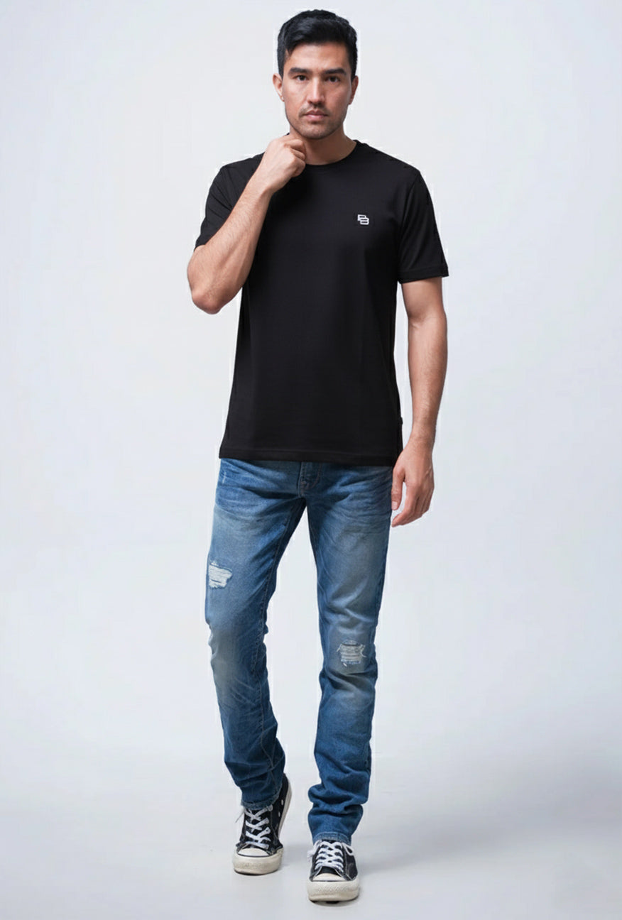 T-Shirt Lengan Pendek Slimfit Fercival Black