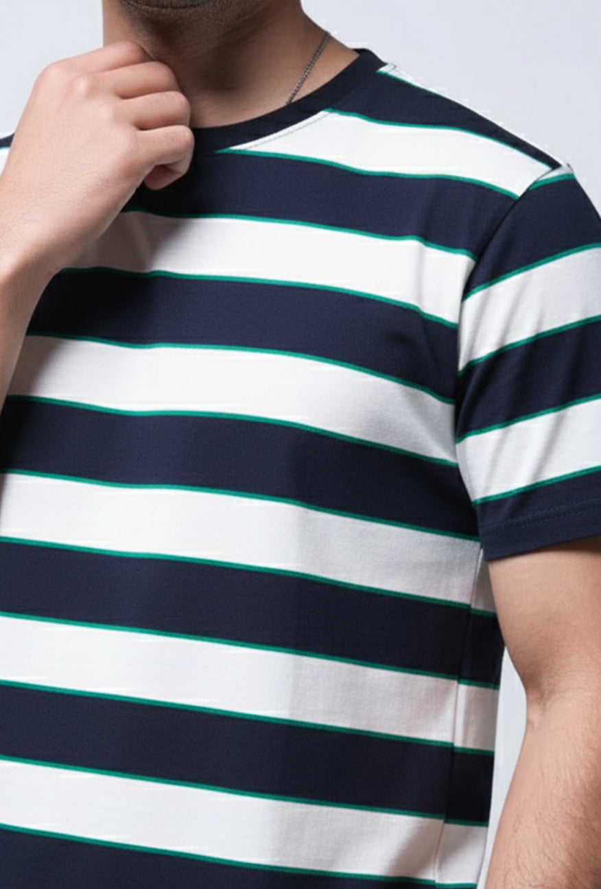 T-Shirt Lengan Pendek Regular Nevoid Navy White 2.0 Stripe