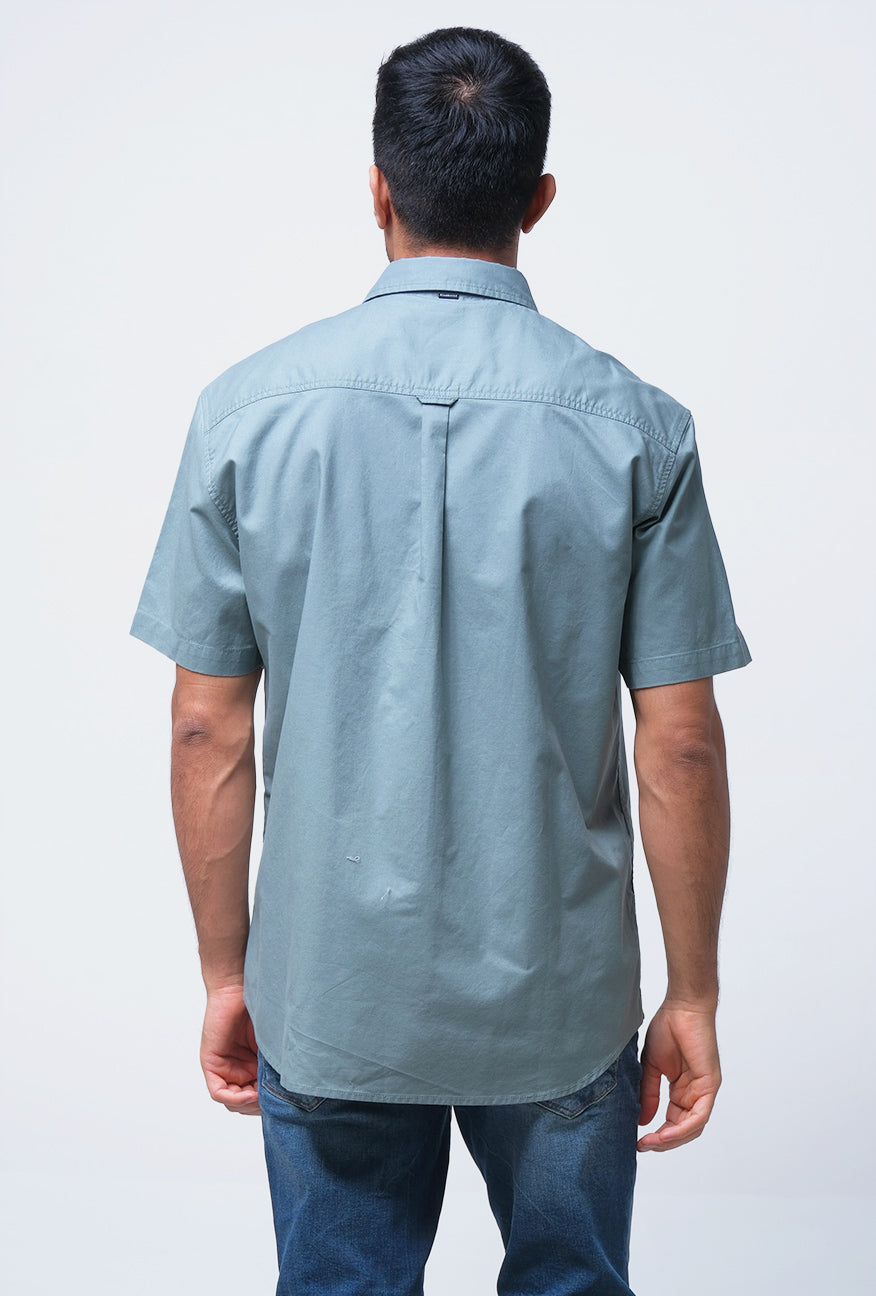 Kemeja Lengan Pendek Regular Dash Sage Green