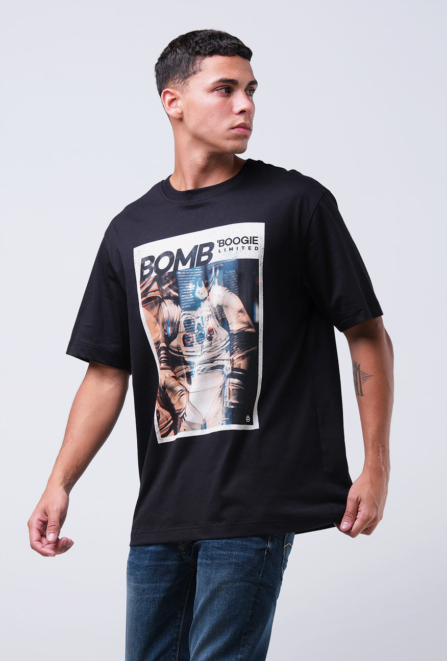 T-Shirt Lengan Pendek Regular Marlon Black 2.0