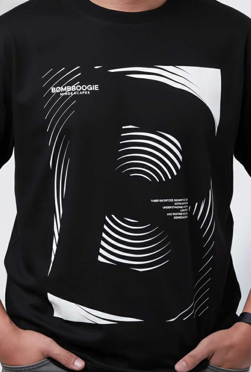 T-Shirt Lengan Pendek Regular Cortiz Black 2.0