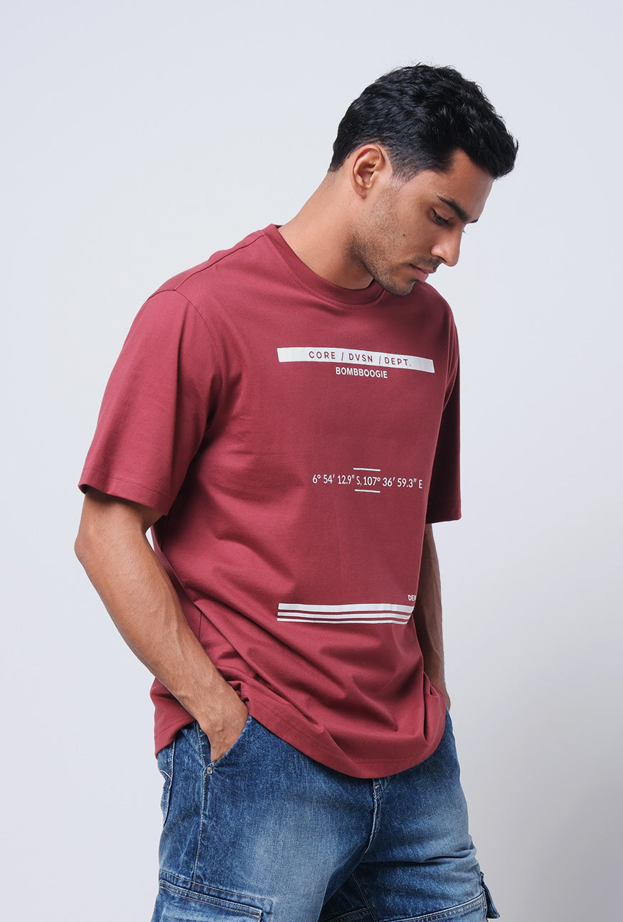 T-Shirt Lengan Pendek Regular Ritchell Dark Red