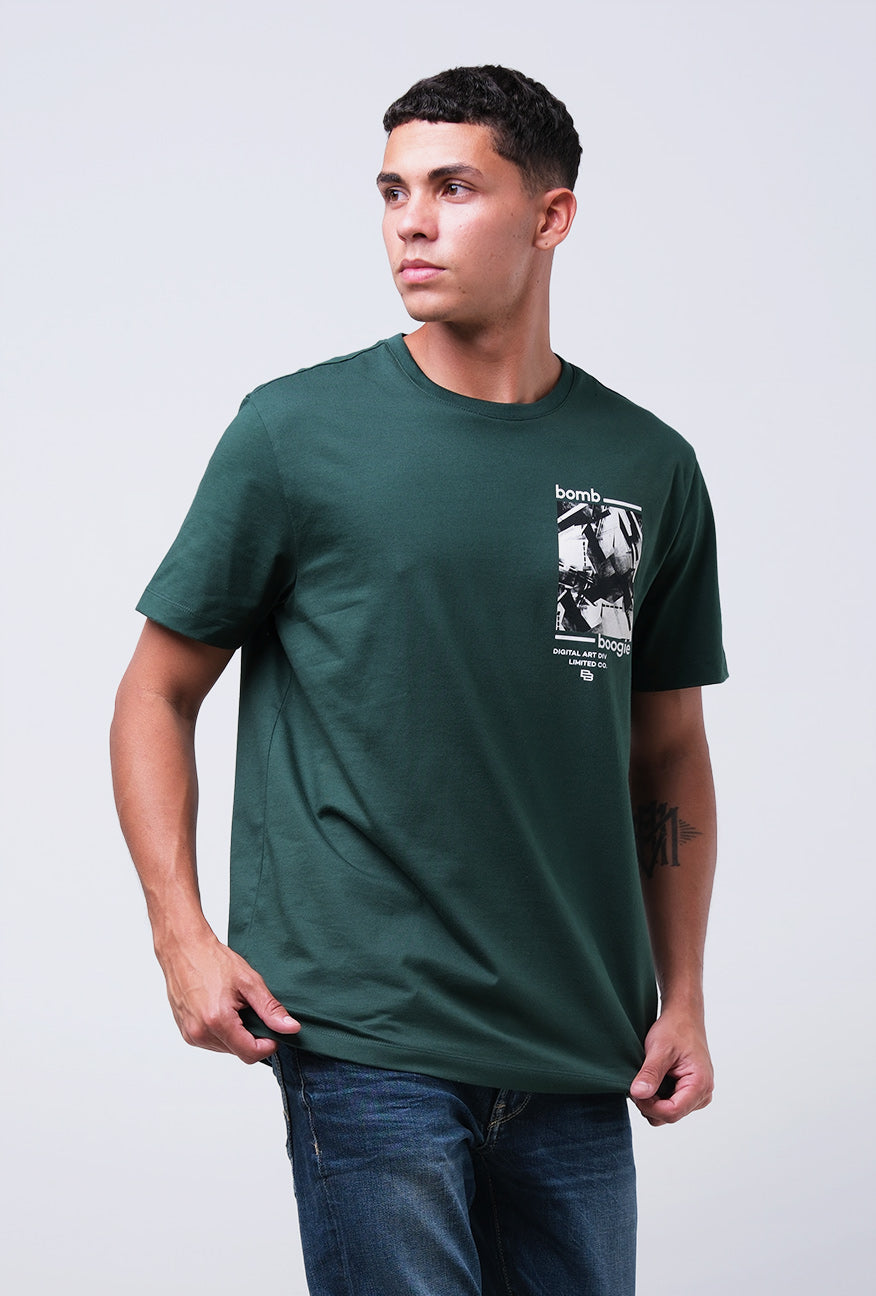 T-Shirt Lengan Pendek Slimfit Cricker Dark Green