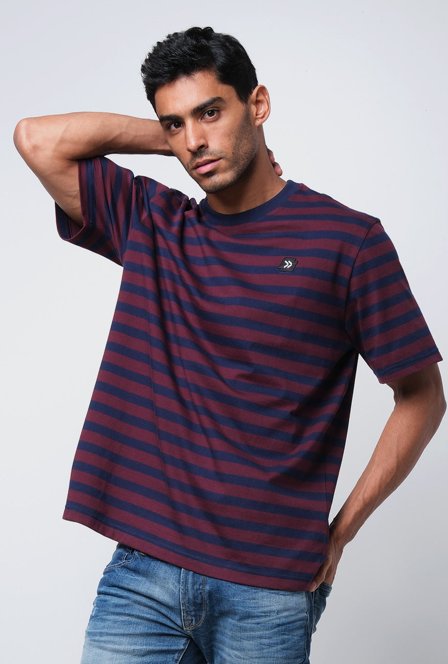 T-Shirt Lengan Pendek Regular Graffy Navy Maroon