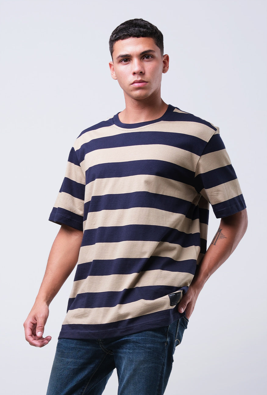 T-Shirt Lengan Pendek Regular Hermo Khaki Navy Regular 2.0