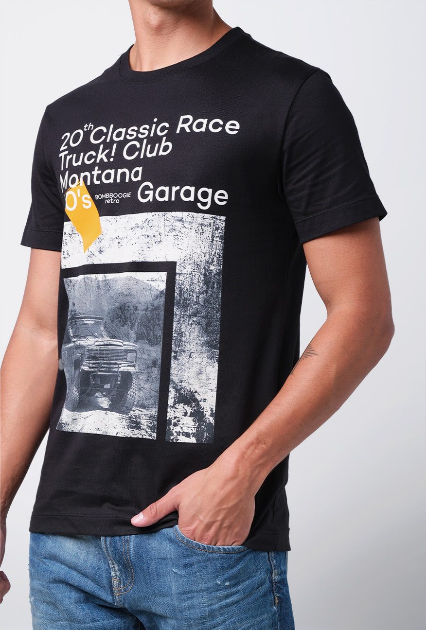 T-Shirt Lengan Pendek Slimfit Montana Black