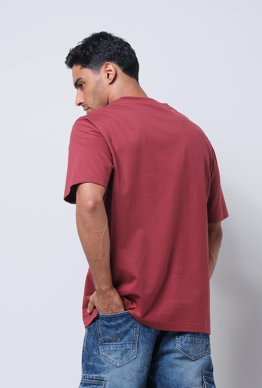 T-Shirt Lengan Pendek Regular Ritchell Dark Red