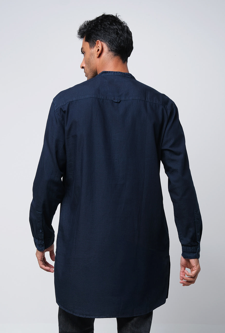 Kemeja Lengan Panjang Long Camden Dark Blue