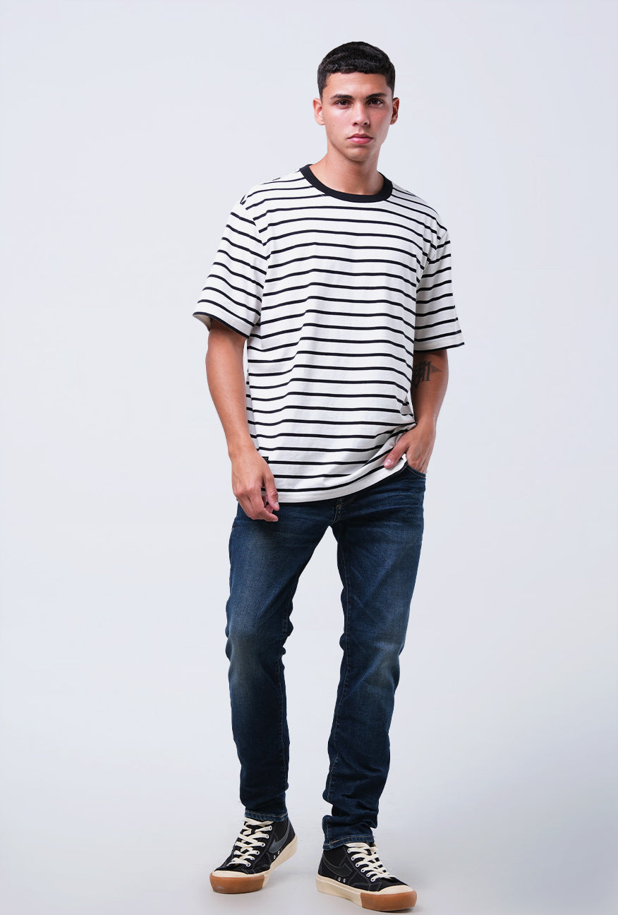T-Shirt Lengan Pendek Regular Vogel Black Offwhite 2.0