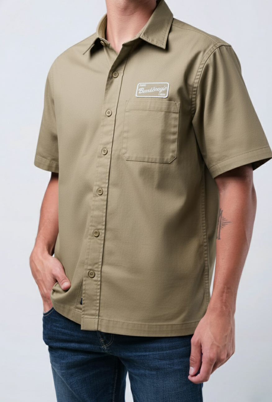 Kemeja Lengan Pendek Regular Mapex Olive