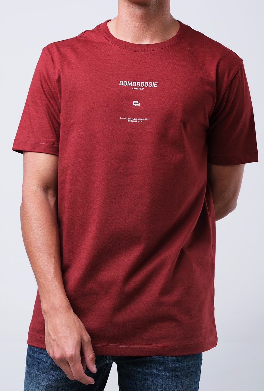 T-Shirt Lengan Pendek Slimfit Klayton Maroon