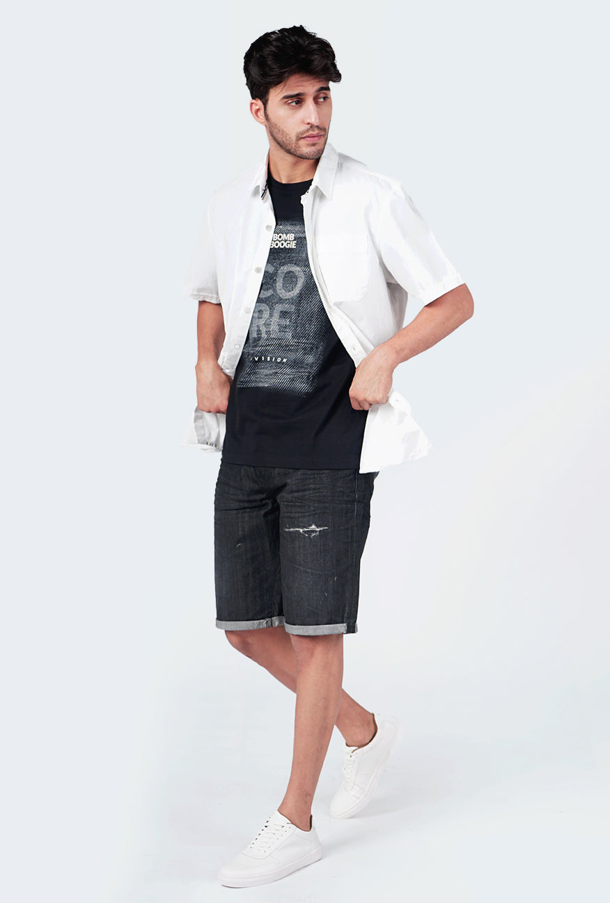 Kemeja Lengan Pendek Regular Eisley Offwhite