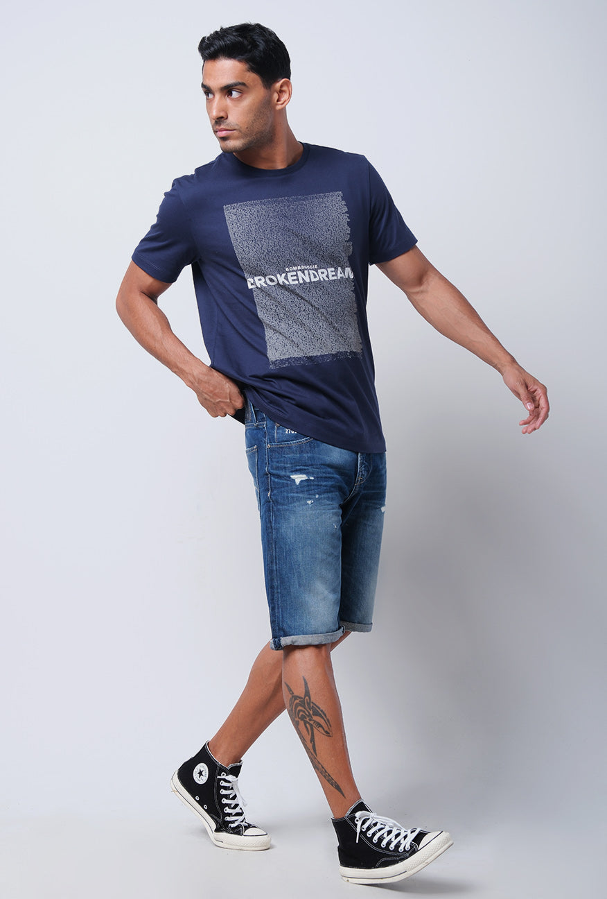 T-Shirt Lengan Pendek Slimfit Tiboyz Dark Navy