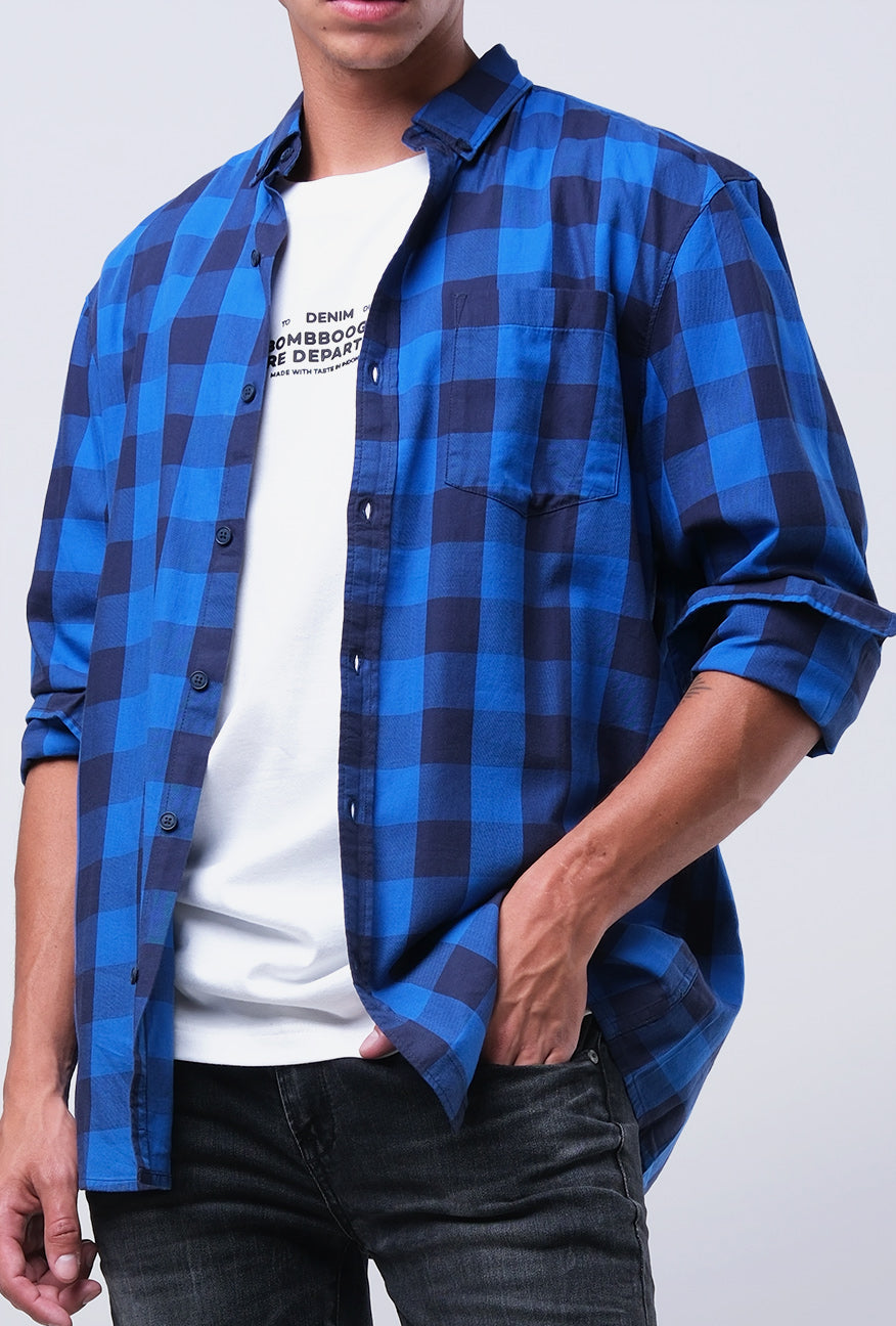 Kemeja Lengan Panjang Regular Hunter Long Navy Blue