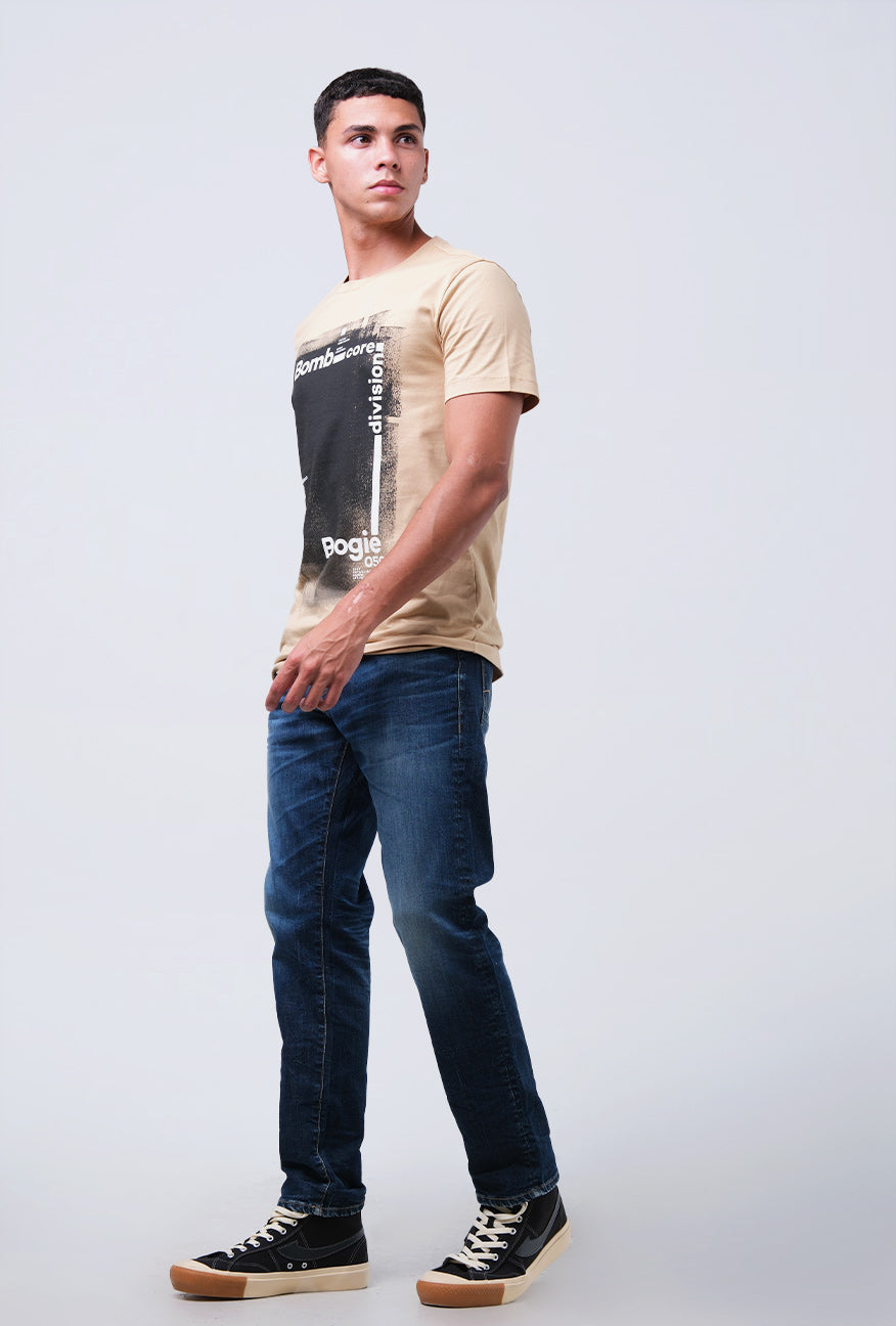 T-Shirt Lengan Pendek Slimfit Tricon Light Khaki