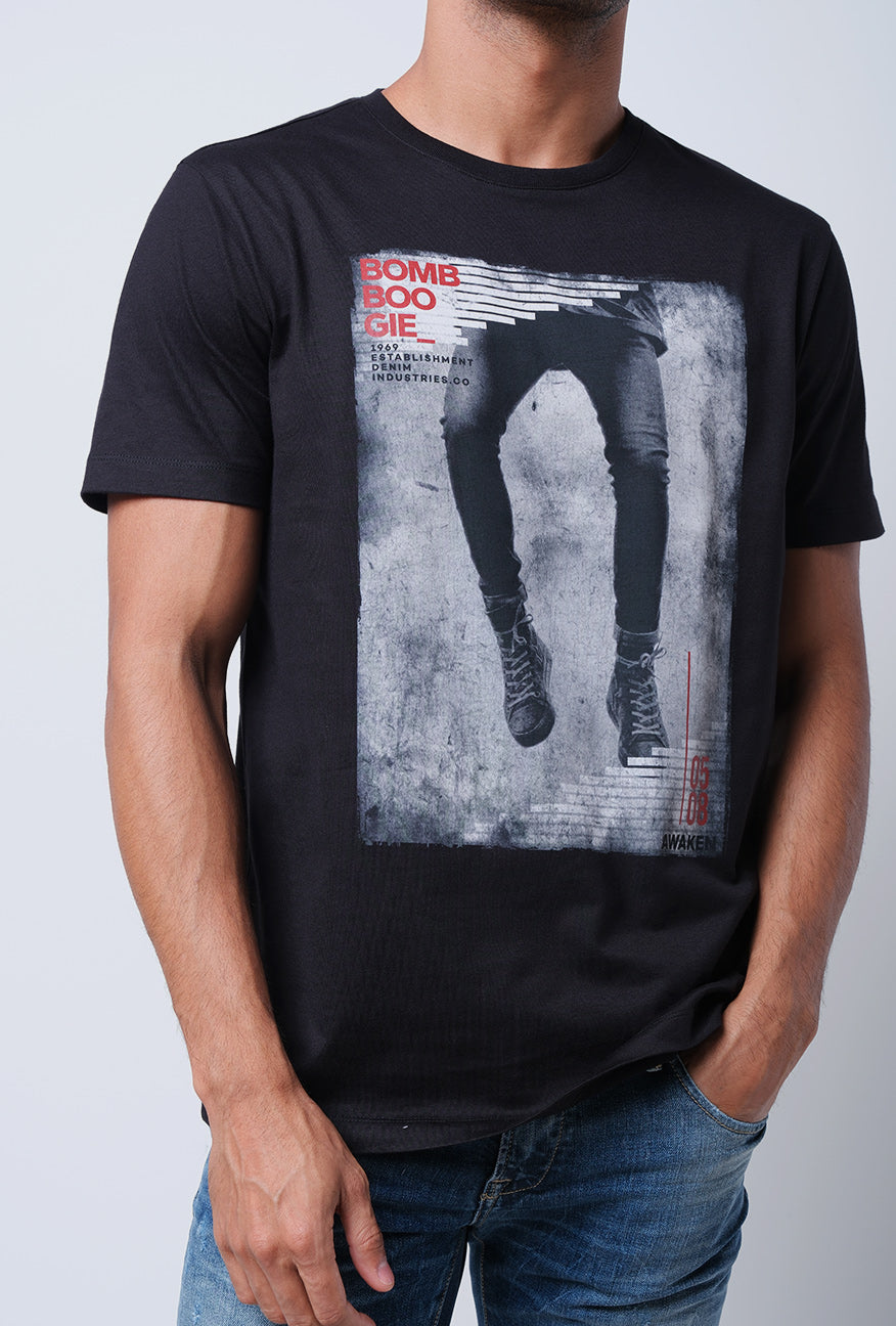 T-Shirt Lengan Pendek Tizzy Black Slimfit