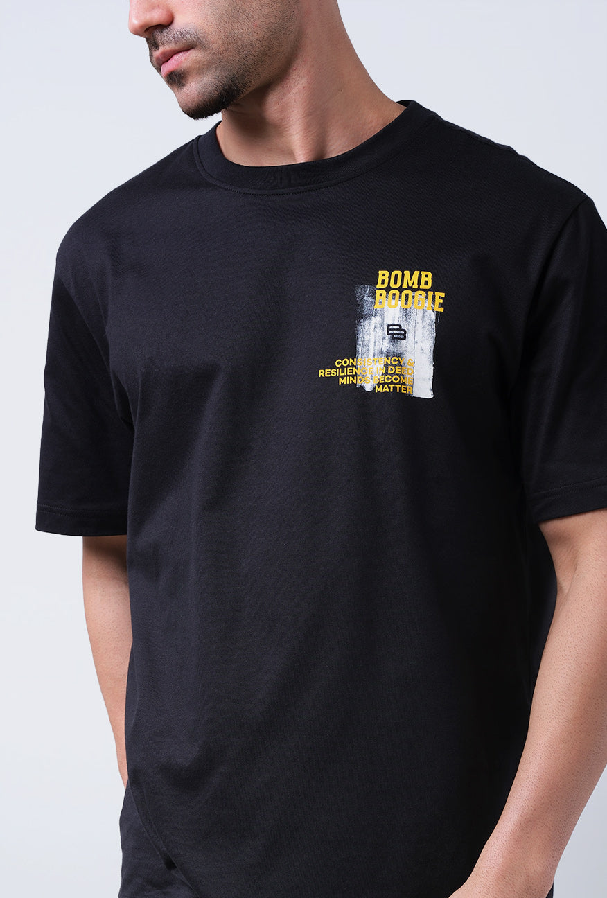 T-Shirt Lengan Pendek Regular Heliot Black