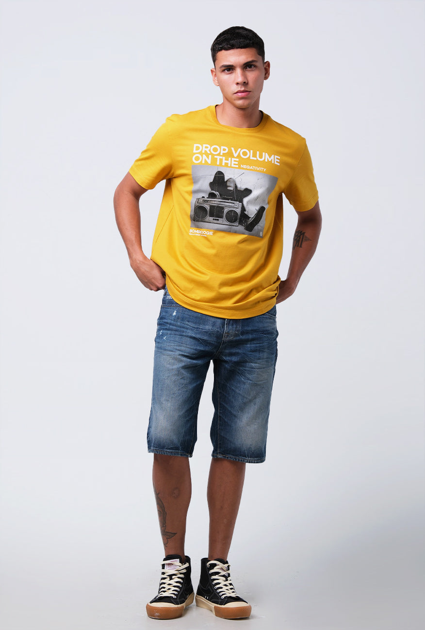 T-Shirt Lengan Pendek Slimfit Roirty Mustard