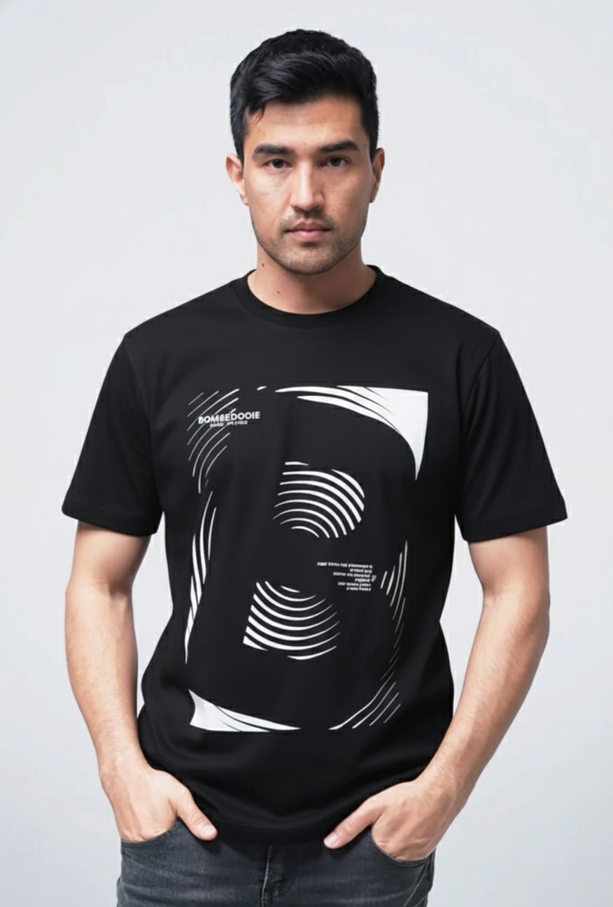 T-Shirt Lengan Pendek Regular Cortiz Black 2.0