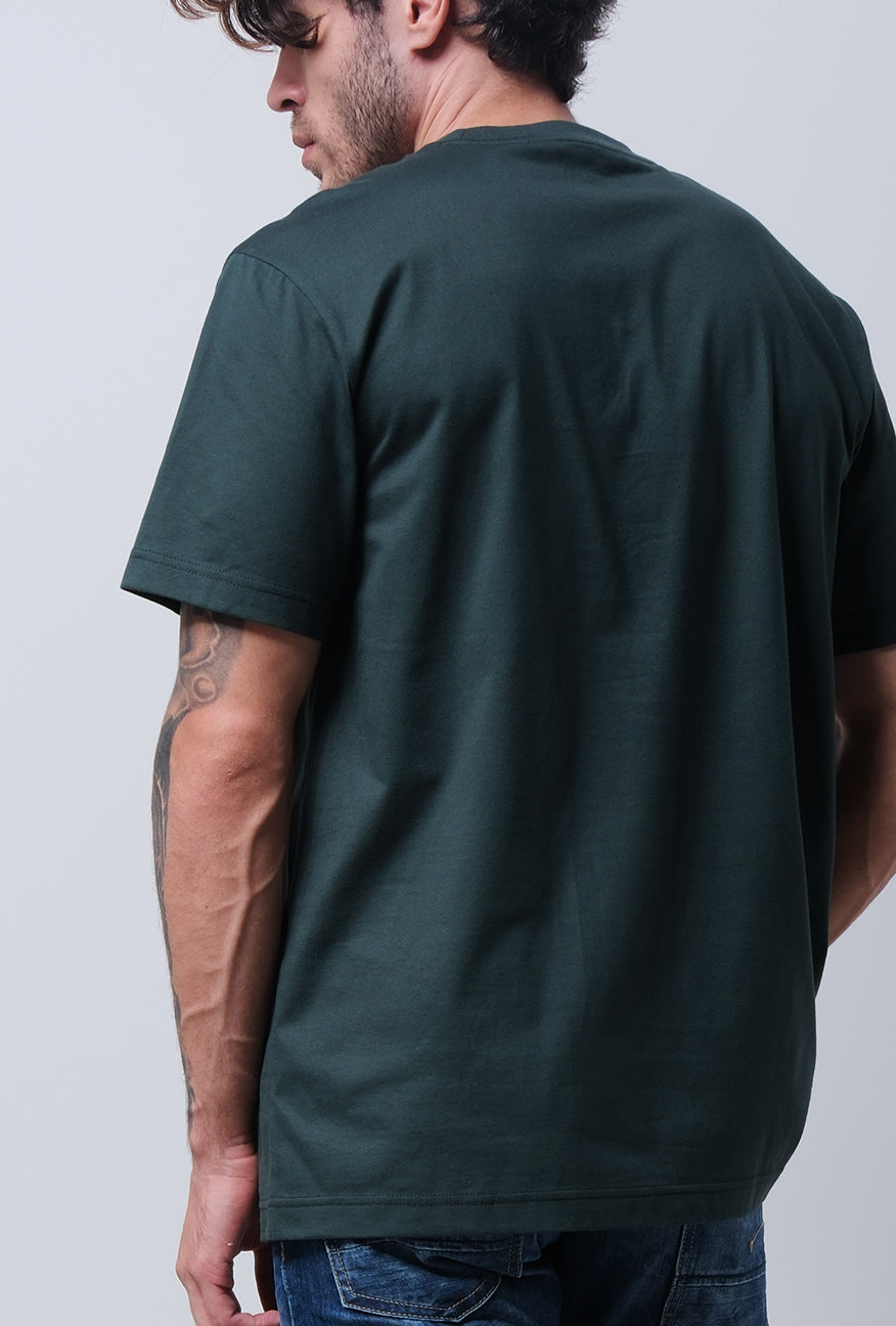 T-Shirt Lengan Pendek Regular Geffly Dark Green