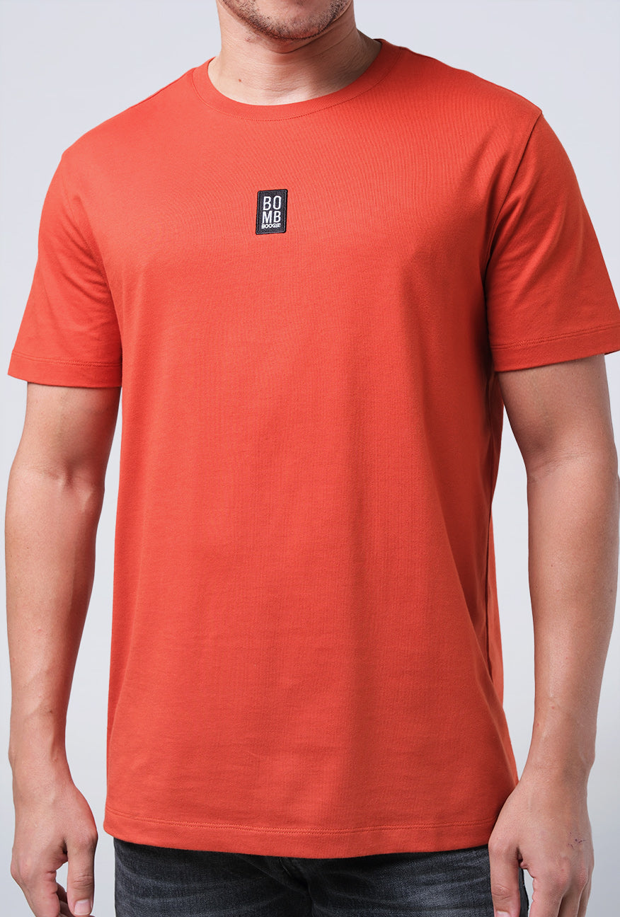 T-Shirt Lengan Pendek Slimfit Hambly Dark Orange