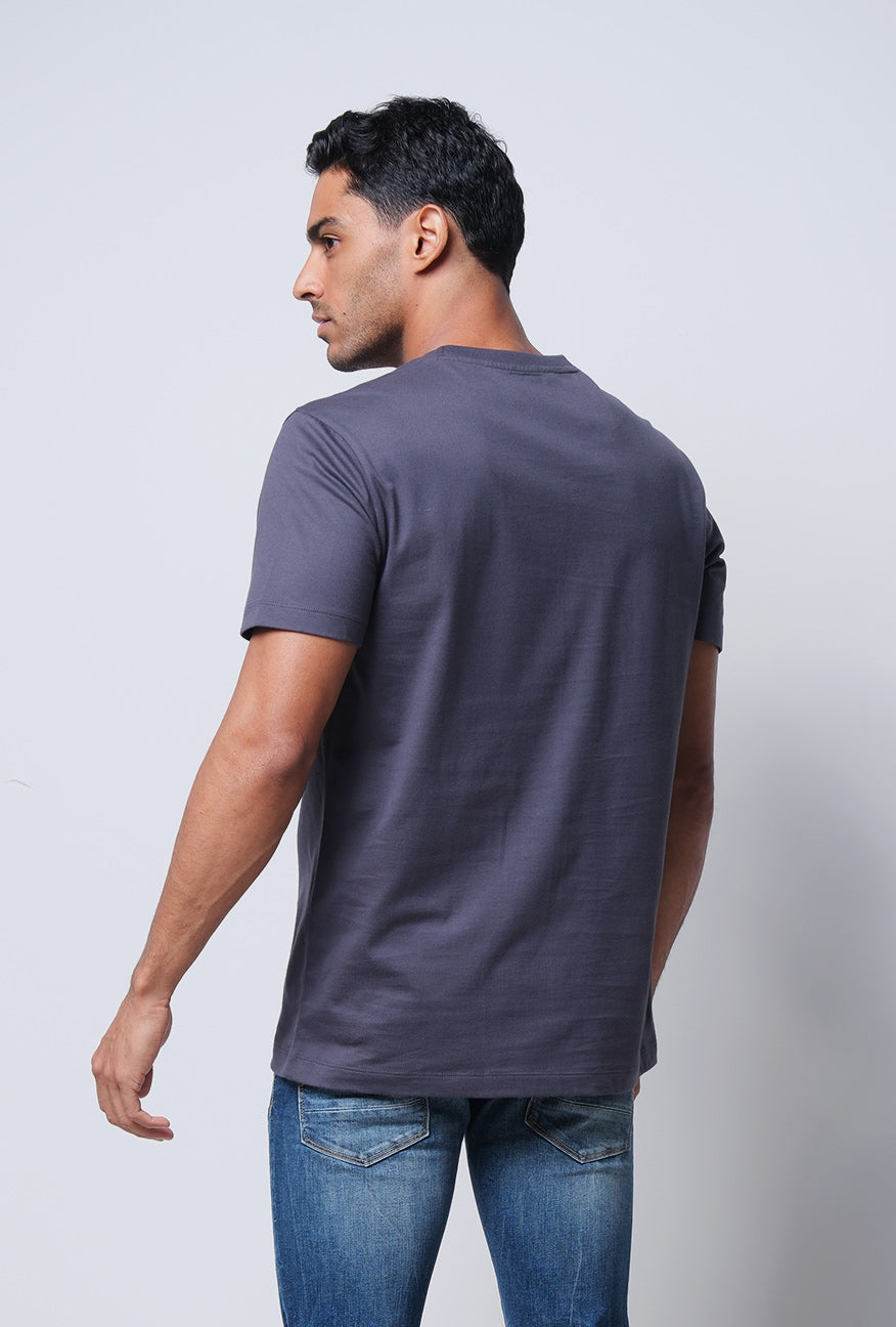 T-Shirt Lengan Pendek Slimfit Zova Dark Grey