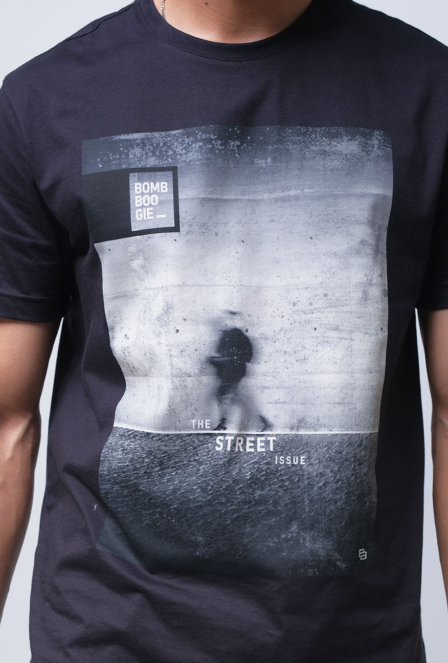 T-Shirt Lengan Pendek Slimfit Regrain Black