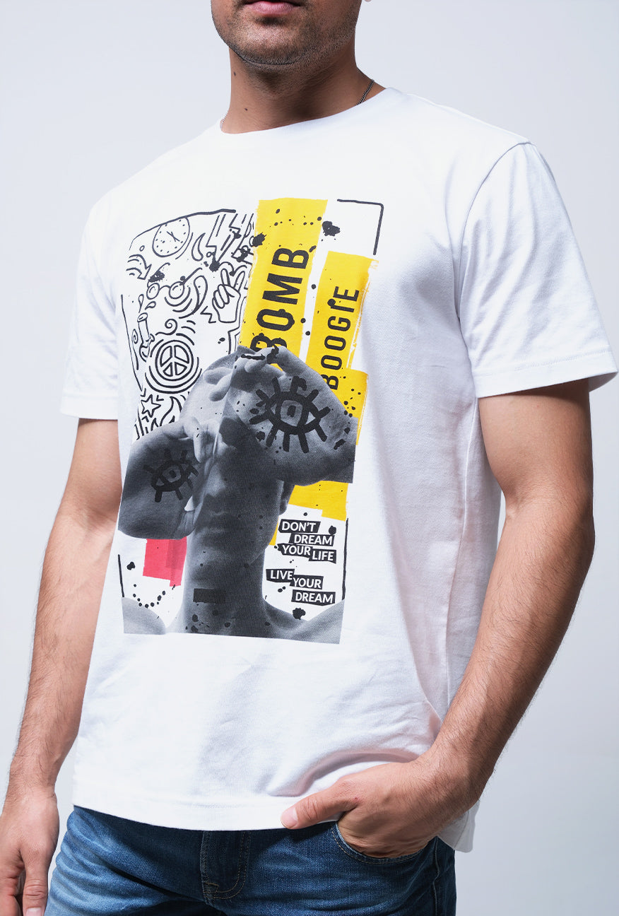T-Shirt Lengan Pendek Slimfit Creeg Offwhite
