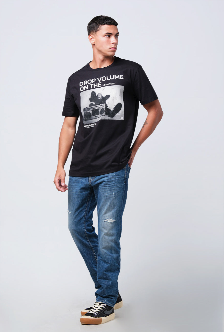 T-Shirt Lengan Pendek Slimfit Roirty Black