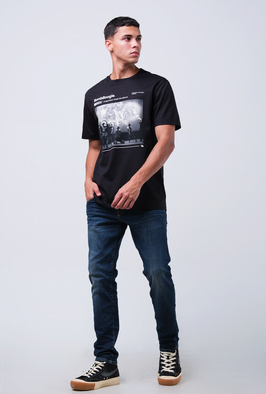T-Shirt Lengan Pendek Slimfit Modrova Black