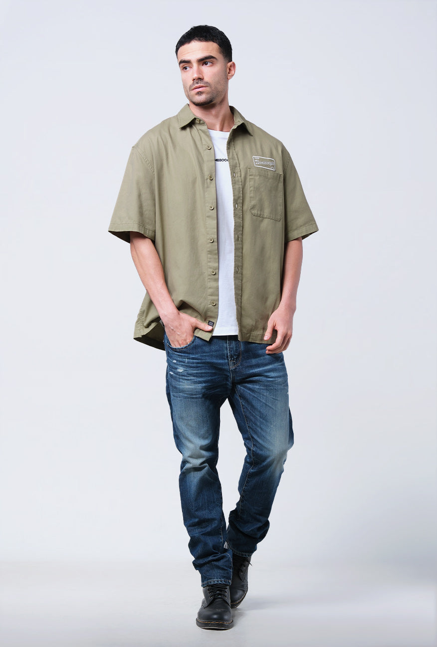 Kemeja Lengan Pendek Regular Mapex Olive