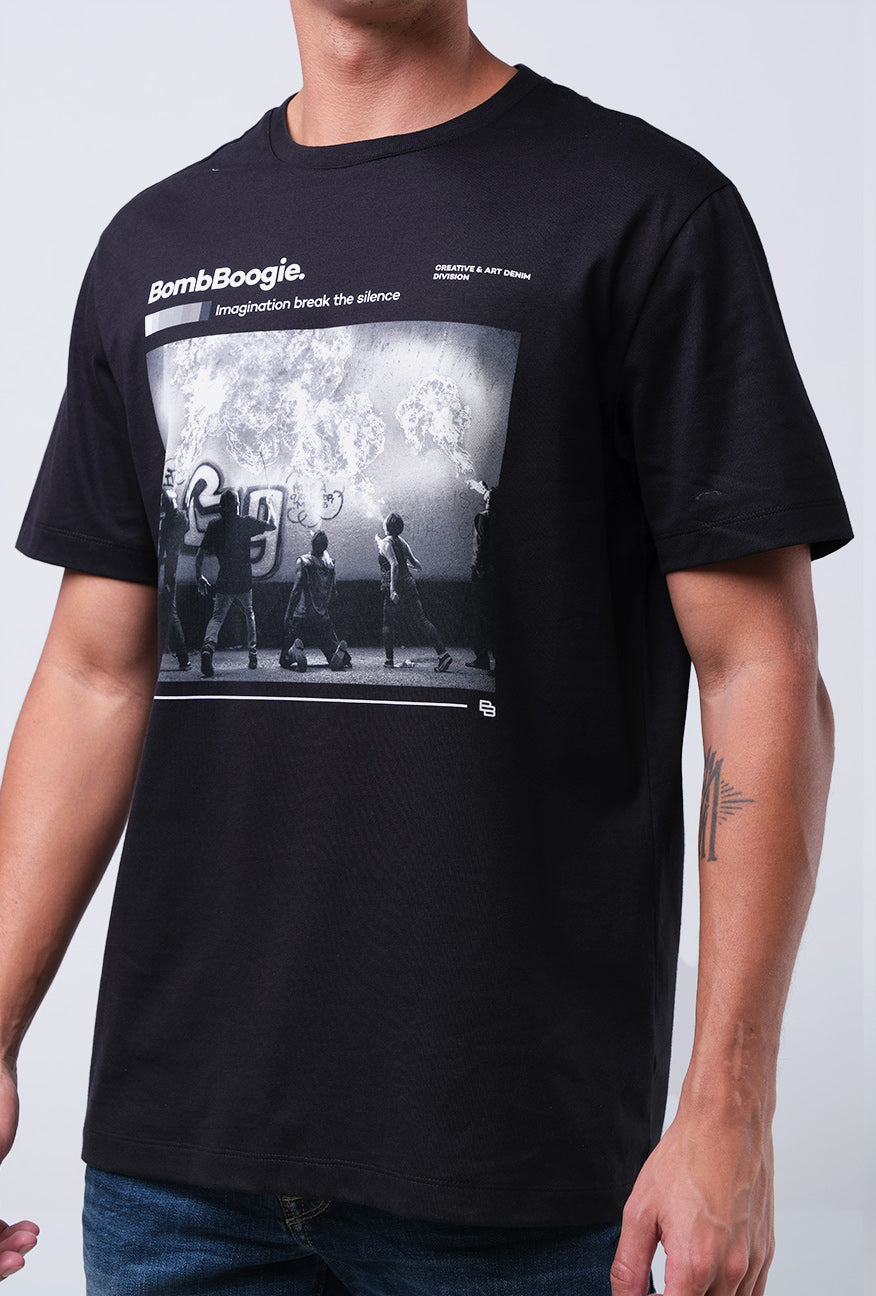 T-Shirt Lengan Pendek Slimfit Modrova Black