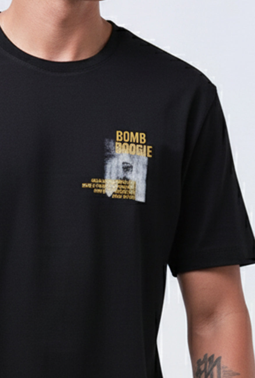 T-Shirt Lengan Pendek Regular Heliot Black