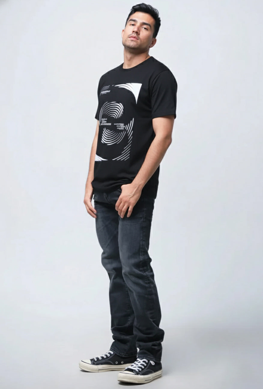 T-Shirt Lengan Pendek Regular Cortiz Black 2.0