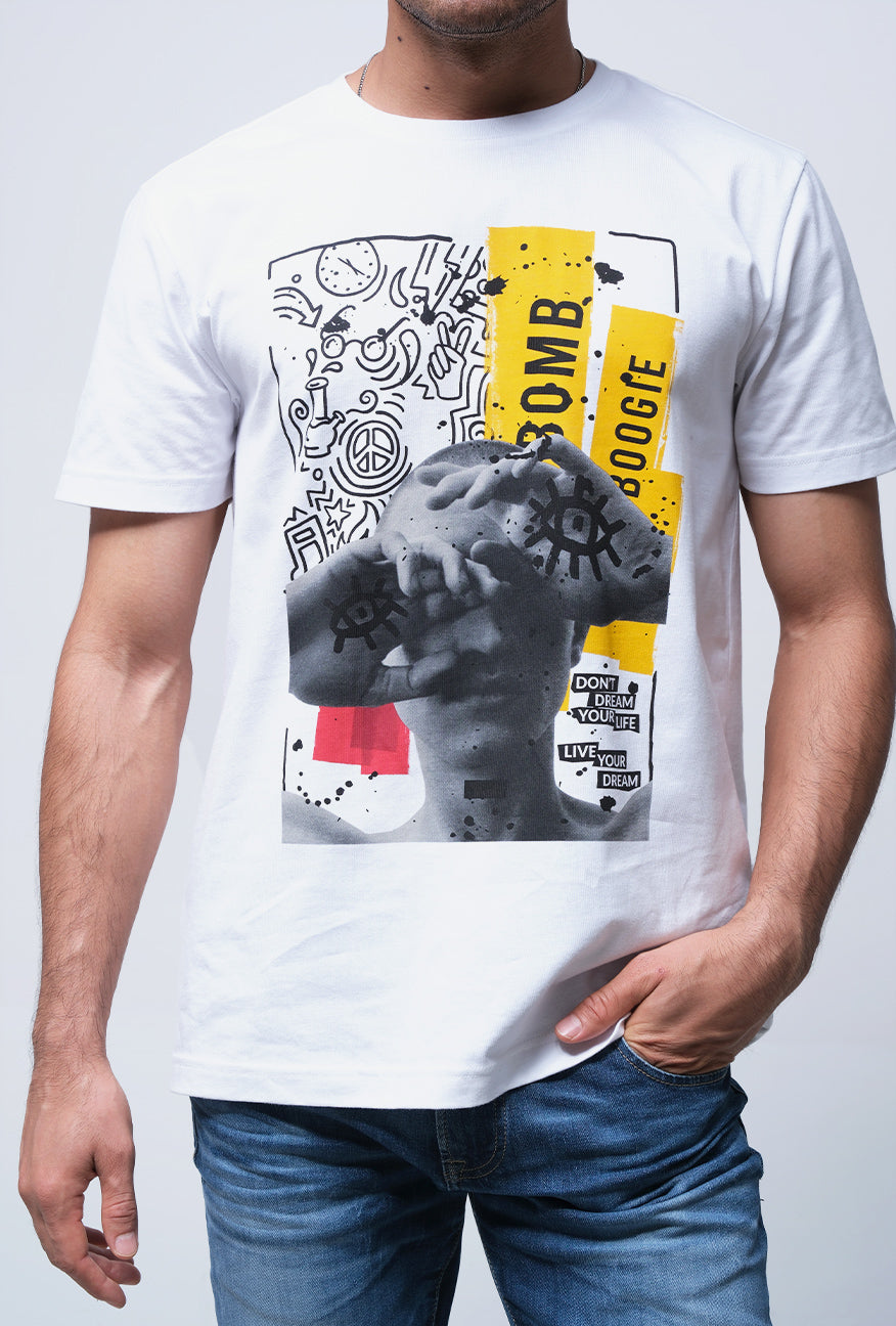 T-Shirt Lengan Pendek Slimfit Creeg Offwhite