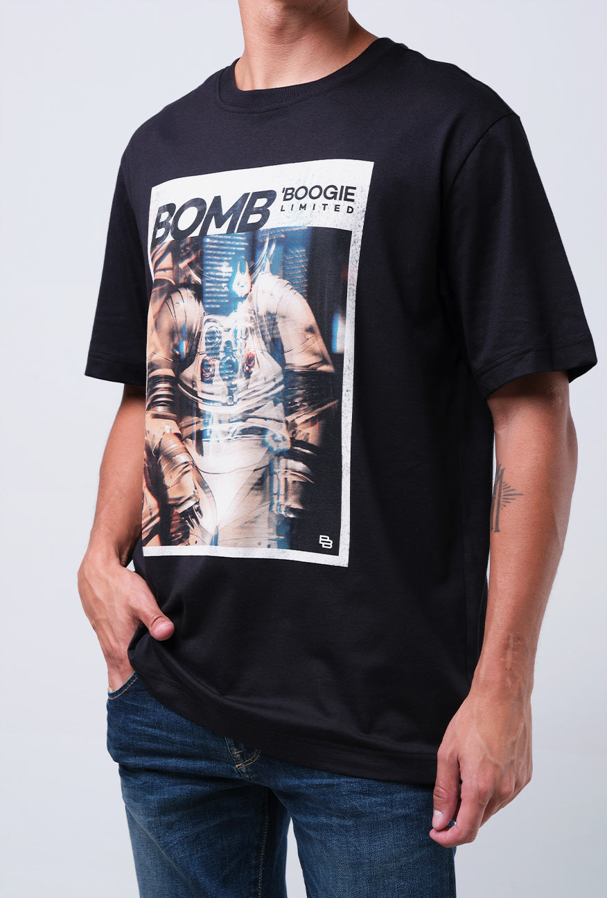 T-Shirt Lengan Pendek Regular Marlon Black 2.0