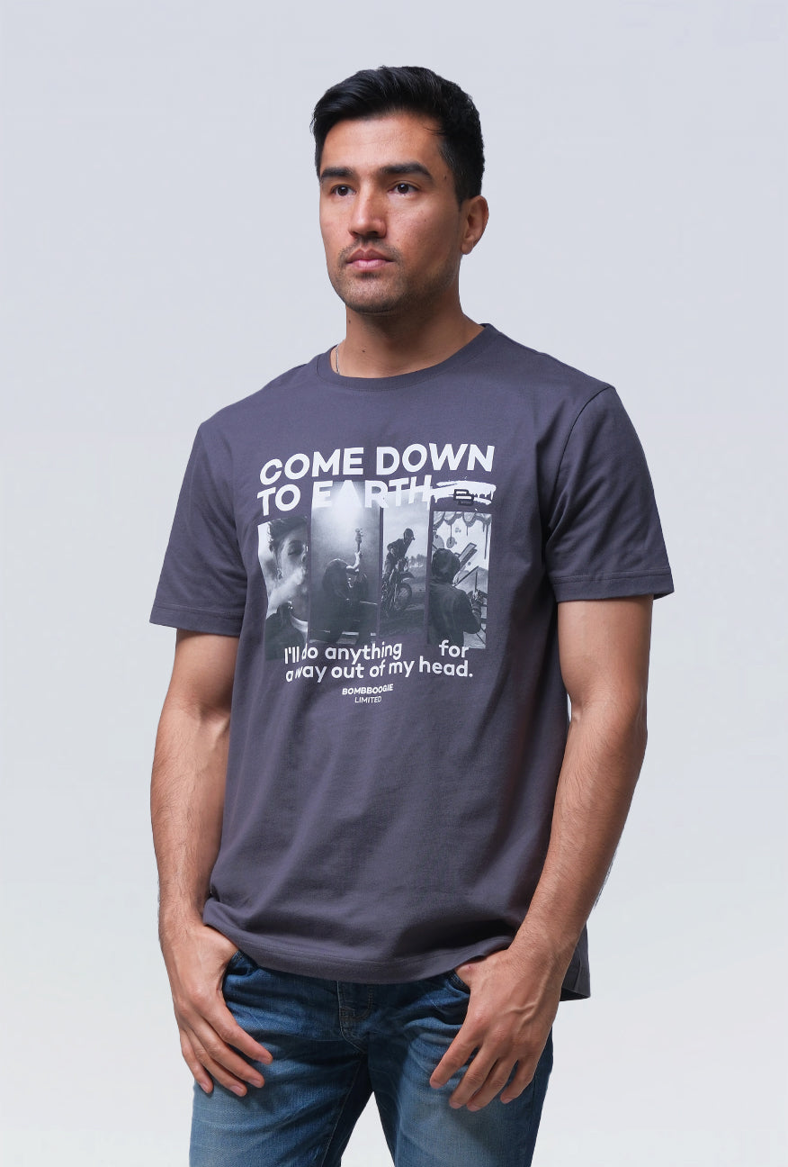 T-Shirt Lengan Pendek Slimfit Lifty Dark Grey